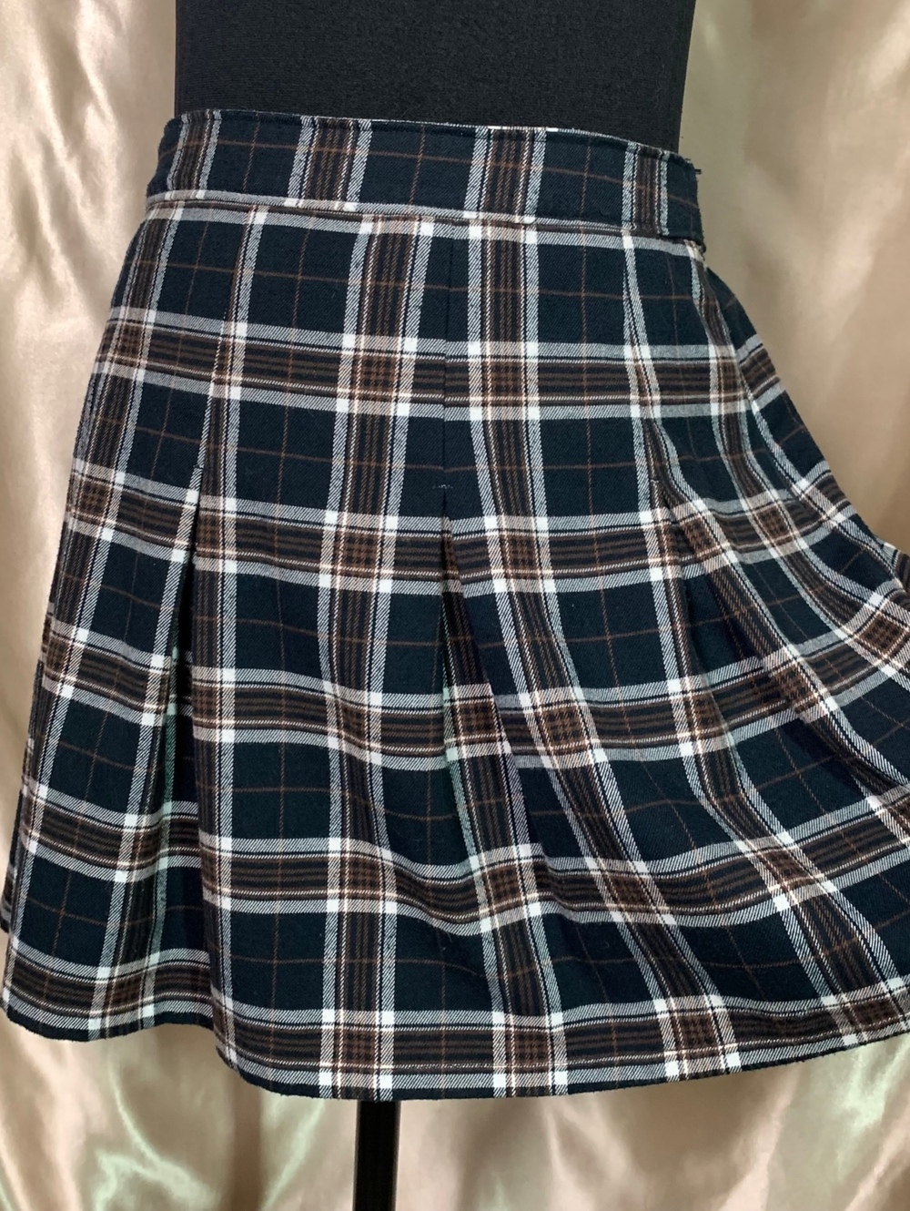 High-Waisted Plaid Pleated Tennis Skater Mini Skirt